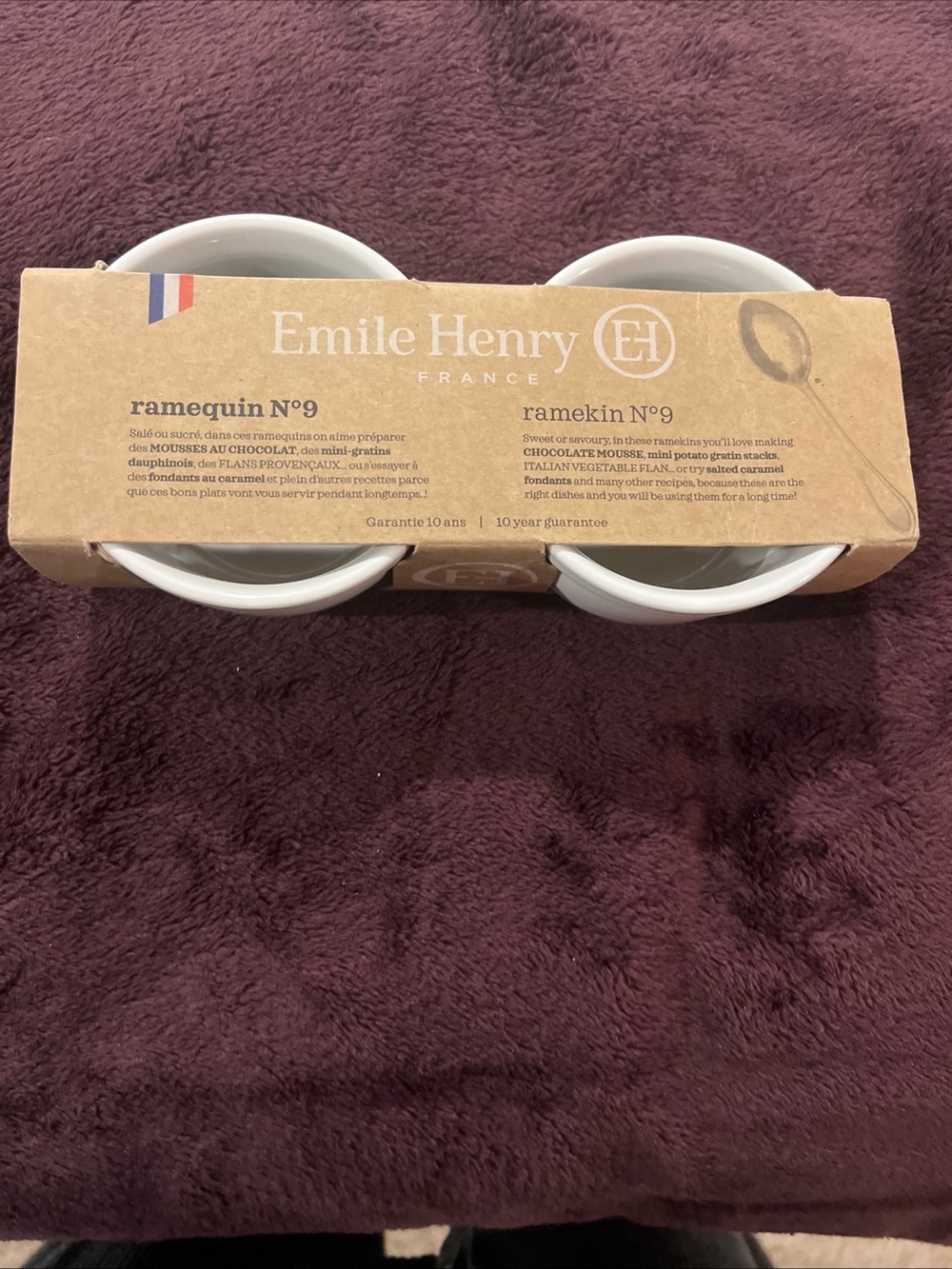 Emile Henry White Ceramic Ramekins (Set of 2) 3.5x2.5 No 9